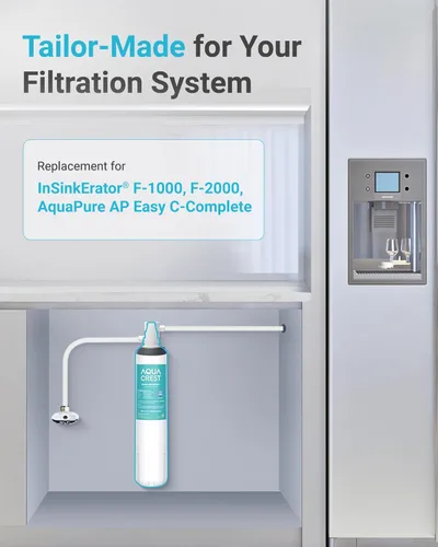 Miniatura 9 de AQUACREST F-1000, 4204490 Filtro de agua, repuesto para InSinkErator® F-1000, F-2000, F-3000, Sub-Zero 4204490, 4290510, WCF110-L y AquaPure AP Easy