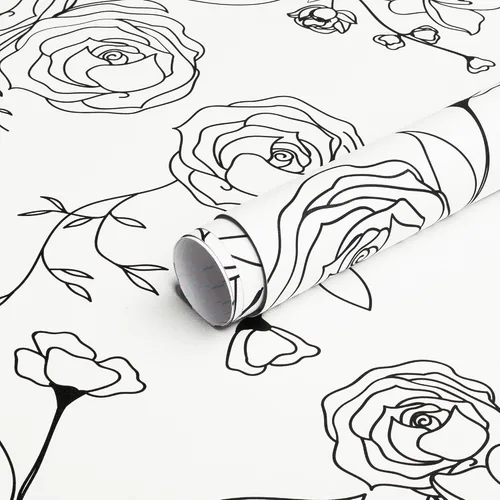 Miniatura 24 de Safiyya Papel tapiz de 118 x 17.3 pulgadas, papel de contacto dorado y azul, papel tapiz floral, autoadhesivo, extraíble, para cubrir dormitorios