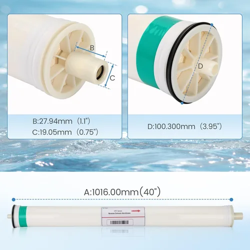 Miniatura 2 de Reemplazo de membrana RO HF5-4040 para Axeon HF5-4040, membrana de ósmosis inversa de energía ultra baja serie HF5, membrana RO de 2500 GPD, rechazo