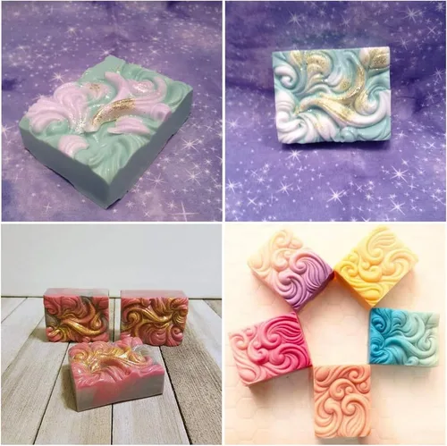 Miniatura 7 de HiParty Molde de jabón de ola oceánica, molde de silicona para hornear, molde de mousse de pudín de gelatina, hecho a mano, nubes de proceso frío