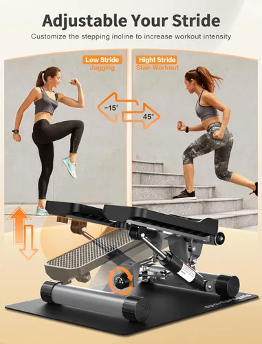 Miniatura 3 de Sportsroyals Escalón para Ejercicio, Mini Escalones con Banda de Resistencia, Escalón de Fitness Hidráulico Equipo de Ejercicio para Entrenamiento