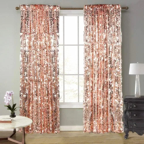 Miniatura 10 de Cortinas de Telón de Fondo de Lentejuelas de Oro Grande Payatte de 18MM, Cortinas de Telón de Fondo de Lentejuelas para Acción de Gracias, Navidad