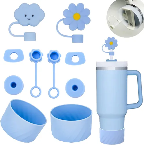 Miniatura 11 de Stanley Cup Accessories9 unidades, 4 tapas de pajilla, 2 tapones cuadrados para derrames, 2 tapones redondos de fugas, 1 bota de silicona