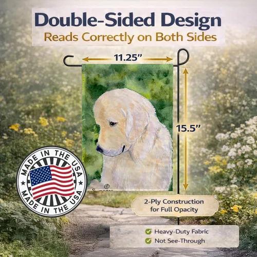 Miniatura 4 de Caroline's Treasures SS8757GF - Bandera decorativa para jardín con diseño de Golden Retriever para jardín, jardín, jardín, multicolor, diseño