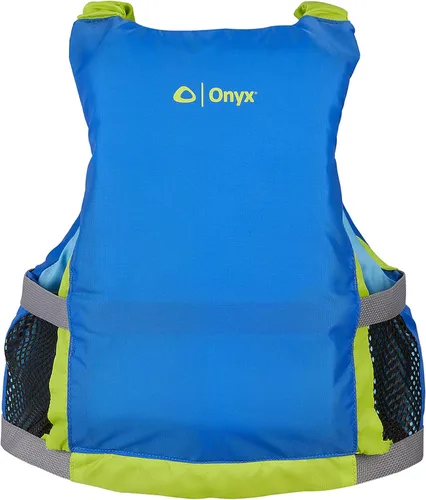 Miniatura 3 de Onyx Chaleco de remo juvenil aprobado por la Guardia Costera de los Estados Unidos y Transporte de Canadá para jóvenes, de 55 a 88 libras para Azul