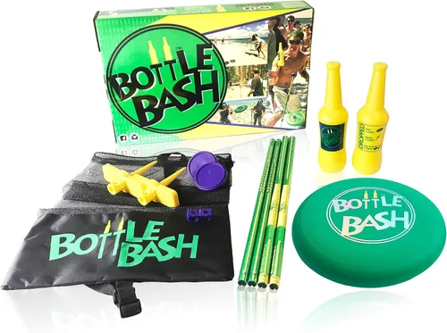 Miniatura 3 de Bottle Bash Outdoor Flying Disc Game Set – Frisbee Toss Backyard and Beach Game for Family, Adult & Kids - Beersbee & Polish Horseshoes
