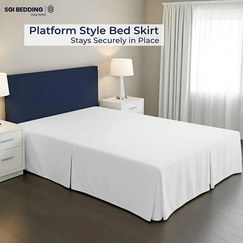 Miniatura 2 de Falda para cama de algodón egipcio de 550 hilos con caída de 12 pulgadas para cama tamaño Alaskan King (108 x 108 pulgadas), color Moss (musgo), 1