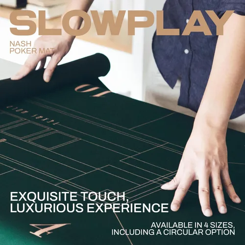 Miniatura 2 de SLOWPLAY Tapete de Póquer Texas Hold'em de 94 x 47 Pulgadas Superficie de Mesa de Póquer Portátil con Diseño Art Deco, Bordes con Dobladillo