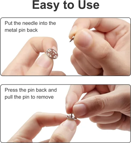 Miniatura 4 de 50 pares de alfileres de metal y respaldos de alfileres, alfileres en blanco de 8 mm de largo y 4 mm de ancho para regalos de joyería, fabricación