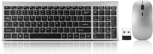 Miniatura 2 de Combo de teclado y ratón inalámbricos, conjunto de teclado y ratón inalámbricos compacto y silencioso 2.4G, diseño ultradelgado y elegante