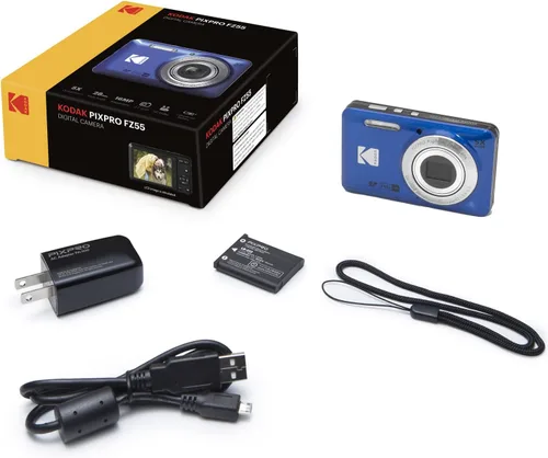 Miniatura 7 de Kodak PIXPRO - Cámara digital FZ55, paquete azul con tarjeta de memoria Lexar de 32 GB de alto rendimiento 800x UHS-I SDHC + funda de cámara Deco