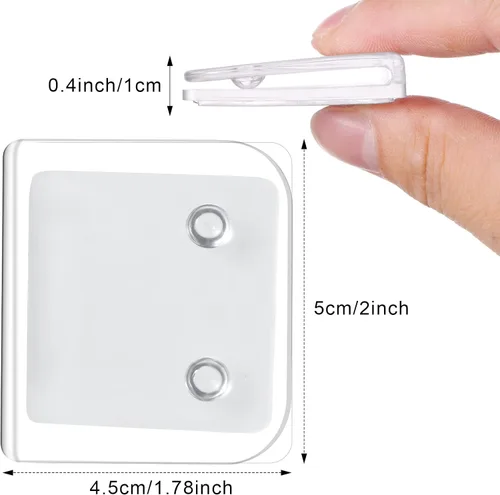 Miniatura 3 de Yalikop 8 clips para cortina de ducha, soporte protector contra salpicaduras, adhesivo transparente, resistente al viento, clips para mantener
