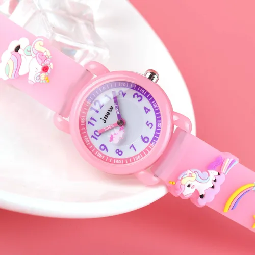 Miniatura 5 de Reloj de pulsera para niños de 3 a 10 años diseño de unicornio de dibujos animados impermeable de silicona para niños pequeños el mejor regalo