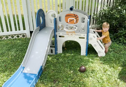 Miniatura 6 de XJD Conjunto de Tobogán 8 en 1 para Niños Pequeños, Tobogán para Niños de 1+ Años, Conjunto de Juego de Tobogán Escalador para Niños Pequeños