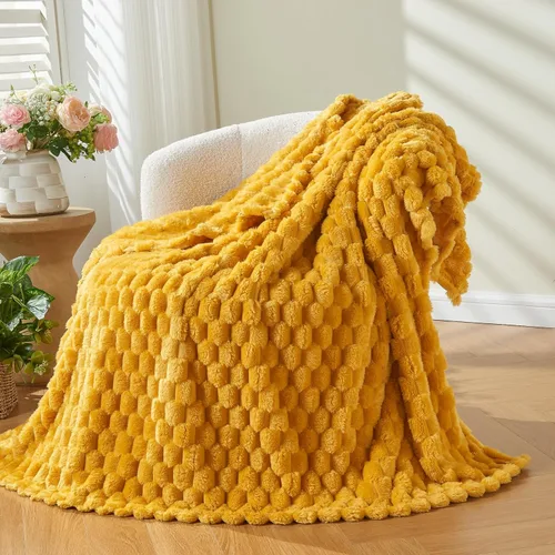 Miniatura 74 de NEWCOSPLAY Manta de Tiro Súper Suave Aqua Franela Sedosa Premium Forro Polar Jacquard Acanalado 3D Ligero Manta de Cama Uso en Todas las Estaciones