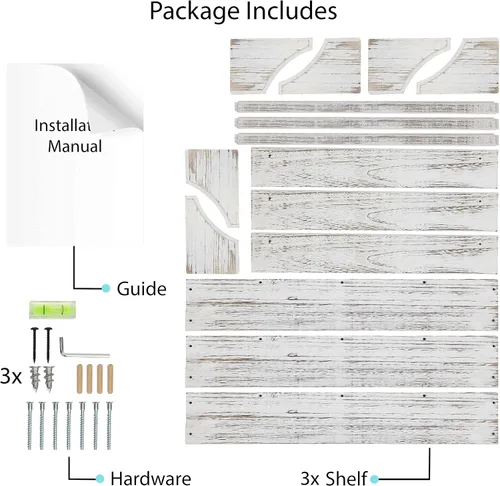 Miniatura 7 de Angel - Estantes flotantes de 30 pulgadas para decoración de pared, estante de almacenamiento de juguetes y estantes de libros para guardería