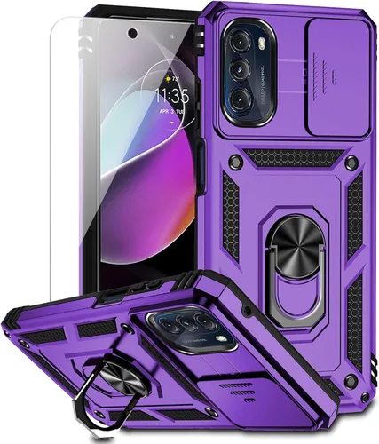 Miniatura 11 de Funda para Moto G 5G 2022 con cubierta deslizante para cámara y protector de pantalla HD [grado militar de 16 pies, probada en caídas], soporte