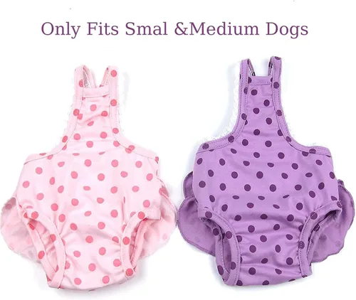 Miniatura 3 de 2 piezas de pañales lavables para hembra con tirantes, cómodos pañales reutilizables para cachorros, bragas sanitarias para perros, ropa