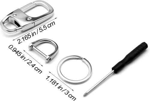 Miniatura 5 de MECHCOS Llavero de Metal para Coche con Clip Portallaves con Anillo de Llave de Valet Desmontable y Anillo en D Antipérdida para Hombres y Mujeres