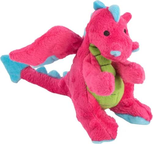 Miniatura 24 de goDog - Juguete de dragón de peluche chirriante para perro, tecnología Chew Guard, color azul claro, tamaño pequeño
