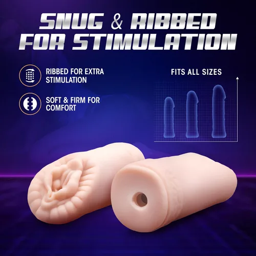 Miniatura 6 de Blush Natural M - Masturbador sexy para hombres de 5.5 pulgadas, manga con textura vaginal anal y acanalada realista con cuentas, bolsillo de mamada