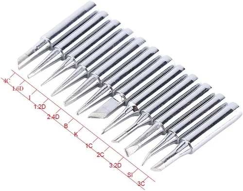 Miniatura 3 de 12 Uds 900M-T Serie Base de cobre Le/ad - Hierro galvanizado y puntas de hierro de soldadura reemplazables Set de estación de soldadura de baja