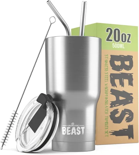 Miniatura 49 de Beast Vaso Térmico de 30 oz de Acero Inoxidable con Aislamiento al Vacío para Café y Hielo de Doble Pared Termo de Viaje (Rojo Arándano)