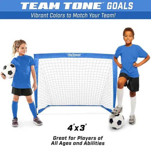 Miniatura 6 de GoSports - Arcos de fútbol portátiles para niños, 13 opciones de color, elige 4 x 3 pies o 6 x 4 pies, redes desplegables de tono
