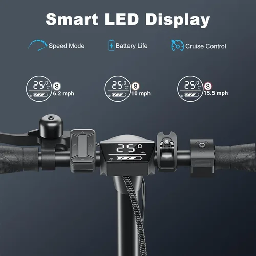 Miniatura 4 de Caroma Electric Scooter Adults, 350W/500W Motor, Top Speed 20/25 Mph & 30 Miles Range, 8.5" Solid Tires, Cruise Control E Scooter for Adults Negro