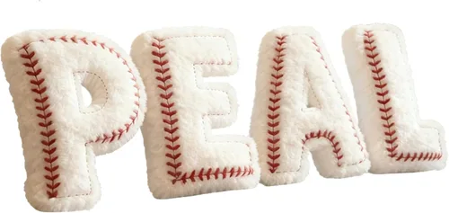 Miniatura 18 de Almohada de béisbol personalizada con monograma con nombre personalizado de letras de béisbol para abrazar, almohadas decorativas de Navidad, cojín