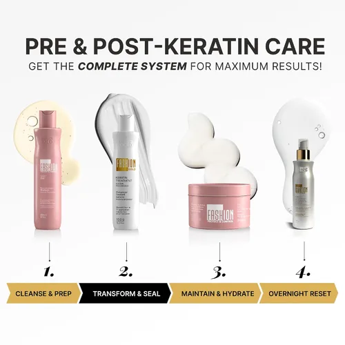 Miniatura 8 de FASHION GOLD Tratamiento capilar de queratina (10 USOS por Botella), Keratina para Alisar el Pelo, Tratamiento de Botox Capilar, Tratamiento