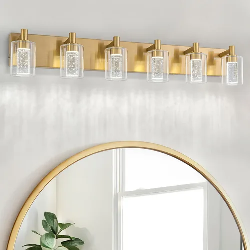 Miniatura 11 de SineRise - Luz de tocador con 3 modos de color (3000K/4000K/6000K), lámpara de baño LED con protección ocular, lámpara de pared moderna regulable