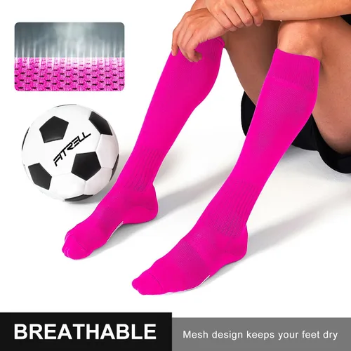 Miniatura 5 de FITRELL Paquete de 23 calcetines de fútbol para jóvenes, niños y adultos, calcetines de béisbol y softbol para hombres, mujeres, niños y niñas