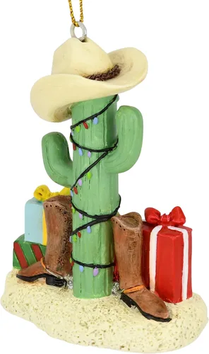 Miniatura 4 de Tree Buddees Árbol de Navidad de cactus con botas de vaquero, sombreros de vaquero y adornos de regalos