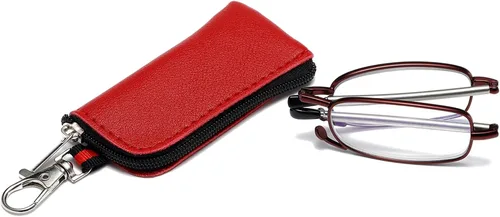 Miniatura 8 de Gafas de lectura plegables para hombres y mujeres, llavero compacto para lectores con luz azul, anteojos portátiles de bolsillo