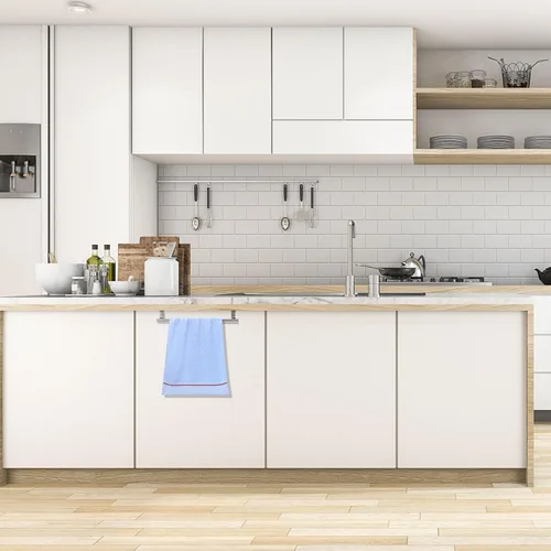 Miniatura 8 de Toallero de acero inoxidable para colocar sobre la puerta, 2 piezas, soporte para toallas de baño, utensilios de cocina y más, resistente al óxido