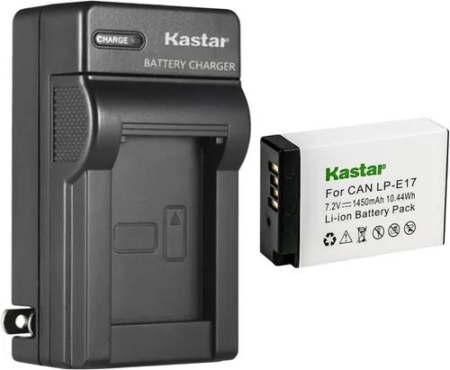 Kastar Paquete de 1 batería y cargador de pared de CA de repuesto para Canon EOS RP, EOS R10 sin espejo, KISS X8i, KISS X9i, Rebel SL2, EOS Rebel