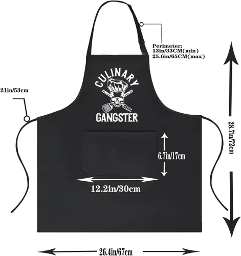 Miniatura 6 de Delantales divertidos para hombres con bolsillos, delantal para hombre para asar a la parrilla, cocinar, barbacoa, chef, cocina, regalos