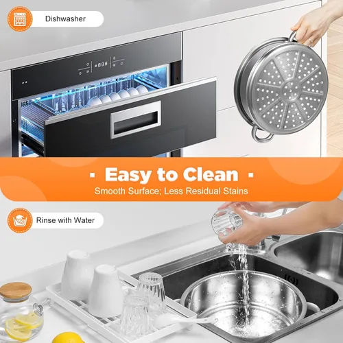 Miniatura 6 de Olla de vapor para cocinar de acero inoxidable de 10.2 pulgadas, olla de vapor de 5 niveles con tapa, utensilios de cocina multiusos para cocinar