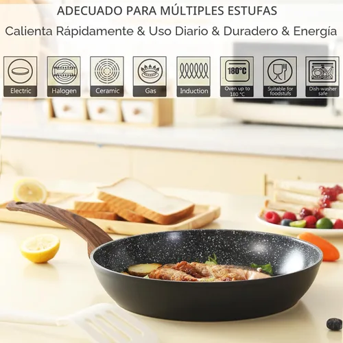 Miniatura 3 de Vkoocy Juego de ollas y sartenes antiadherentes, juego de utensilios de cocina de cerámica saludable, 12 piezas de ollas de cocina y sartenes