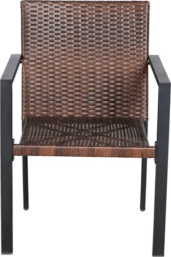 Miniatura 3 de BTEXPERT Juego de 2, juego de comedor de mimbre para patio, jardín, césped, porche, terraza, sillas de gas para interiores, sillas de ratán al aire
