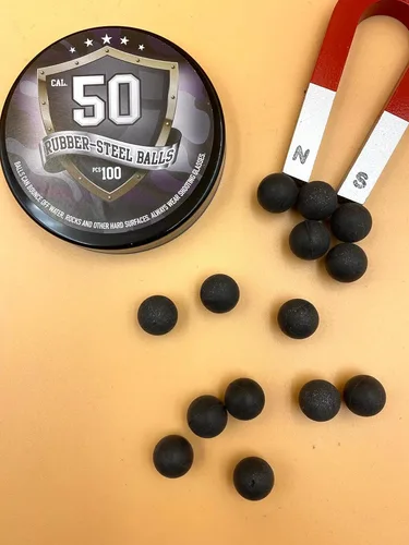 Miniatura 9 de 100 bolas de acero de goma de mezcla dura de alta calidad, bolas de paintballs en 50 Cal. para entrenamiento de tiro, pistolas de defensa personal