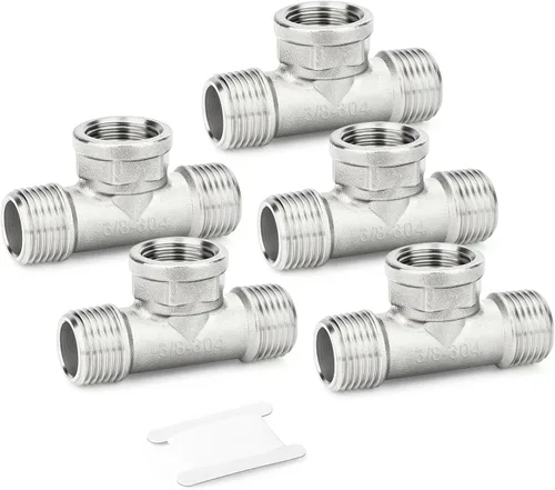 Miniatura 34 de TAISHER 2 piezas de accesorios de tubo en T de acero inoxidable 304, accesorios de tubo hembra NPT de 1-1/2" x 1-1/2" x 1-1/2