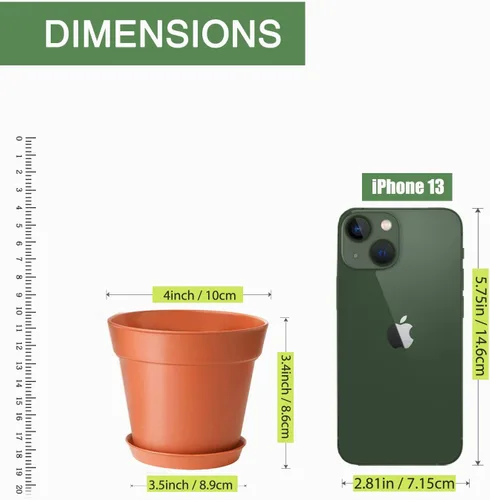 Miniatura 6 de SwinDuck Macetas de 4 pulgadas, paquete de 28 macetas pequeñas de plástico con agujeros de drenaje y platillos para flores, plantas, suculentas