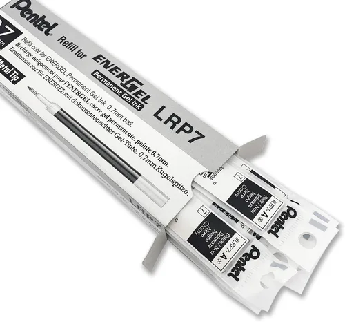 Miniatura 8 de Pentel Tinta de repuesto para bolígrafo de gel permanente EnerGel PRO (0.028 in), línea media, tinta negra, caja de 12 (LRP7-A)