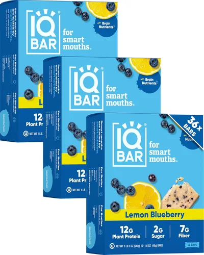 Miniatura 18 de IQBAR - Barras de proteínas para el cerebro y el cuerpo a base de plantas - Banana y nuez - 24 unidades - Keto, veganas, bajas en carbohidratos