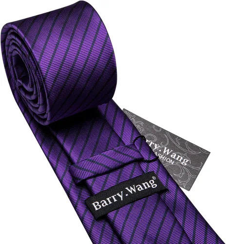 Miniatura 216 de Barry.Wang Juego de corbatas para hombre, corbata de seda a rayas, tejido a cuadros, gemelos formales, negocios, boda