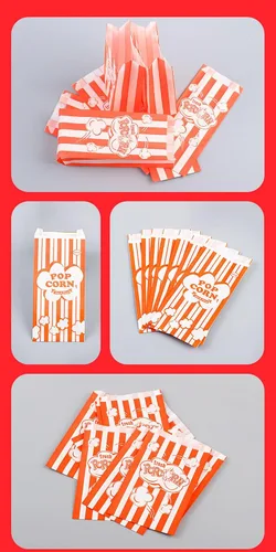 Miniatura 6 de 100 bolsas de palomitas de maíz de 1 onza, bolsas de palomitas de maíz resistentes a la grasa, contenedor de papel desechable para Navidad, Acción