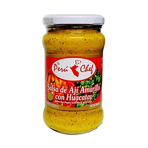 The Peru Chef Aji Amarillo con Huacatay - Pimiento picante amarillo con salsa de menta negra, 10.5 onzas