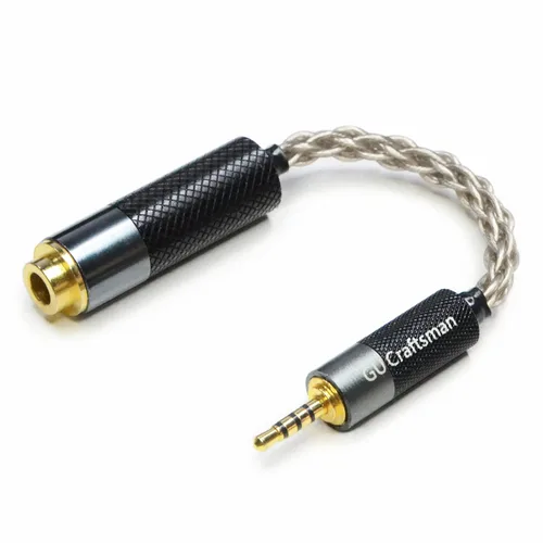 Cable adaptador de auriculares portátil de 0.098 in equilibrado macho a 0.173 in, cable adaptador de auriculares portátil de cristal único 6N de